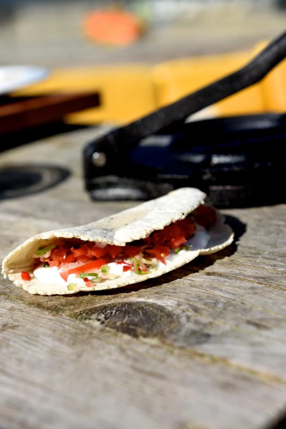 Taco met gemarineerde wijting