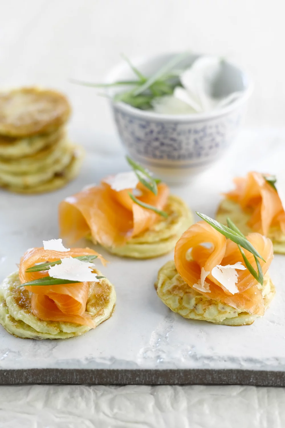 Blini's met gerookte zalm
