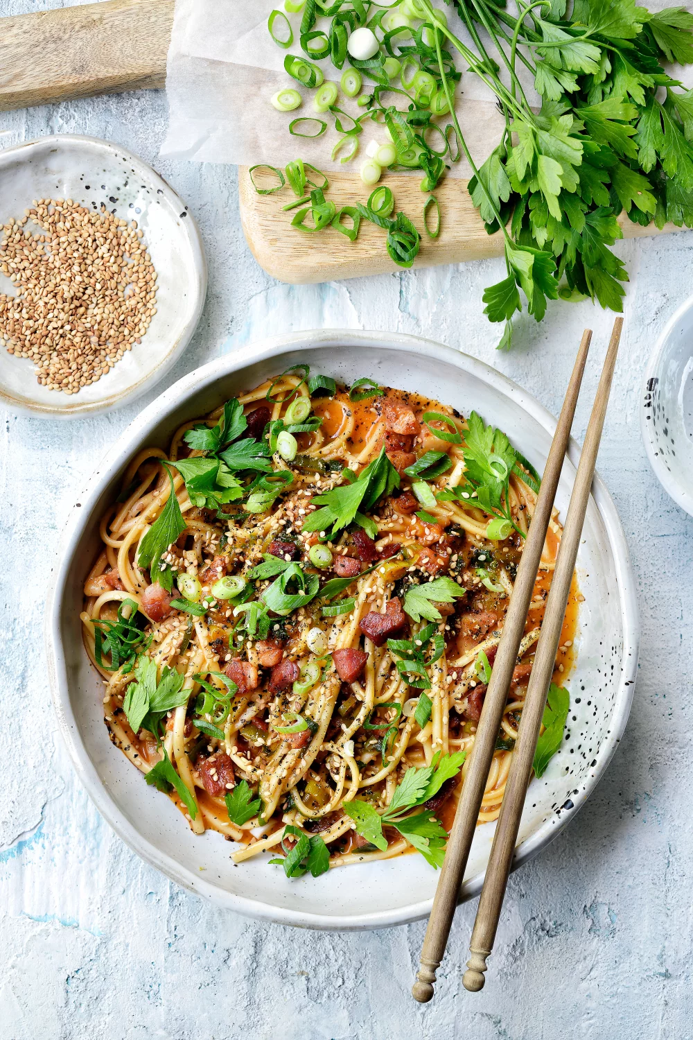 Udon miso carbonara