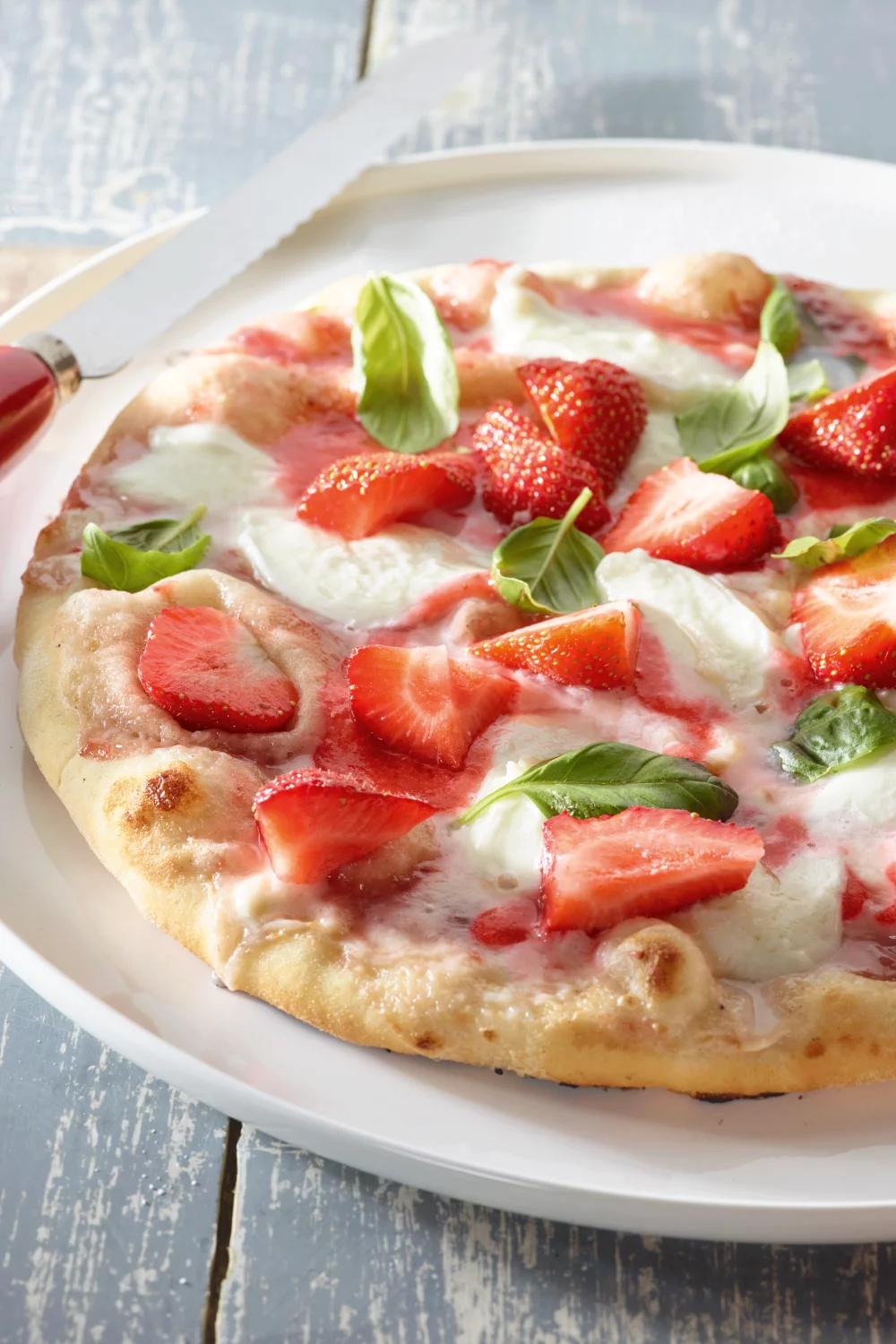 Pizza met aardbeien