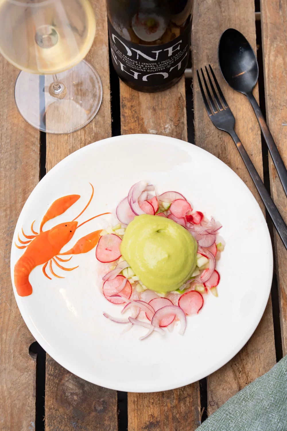 Ceviche van langoustines met leche de tigre espuma 