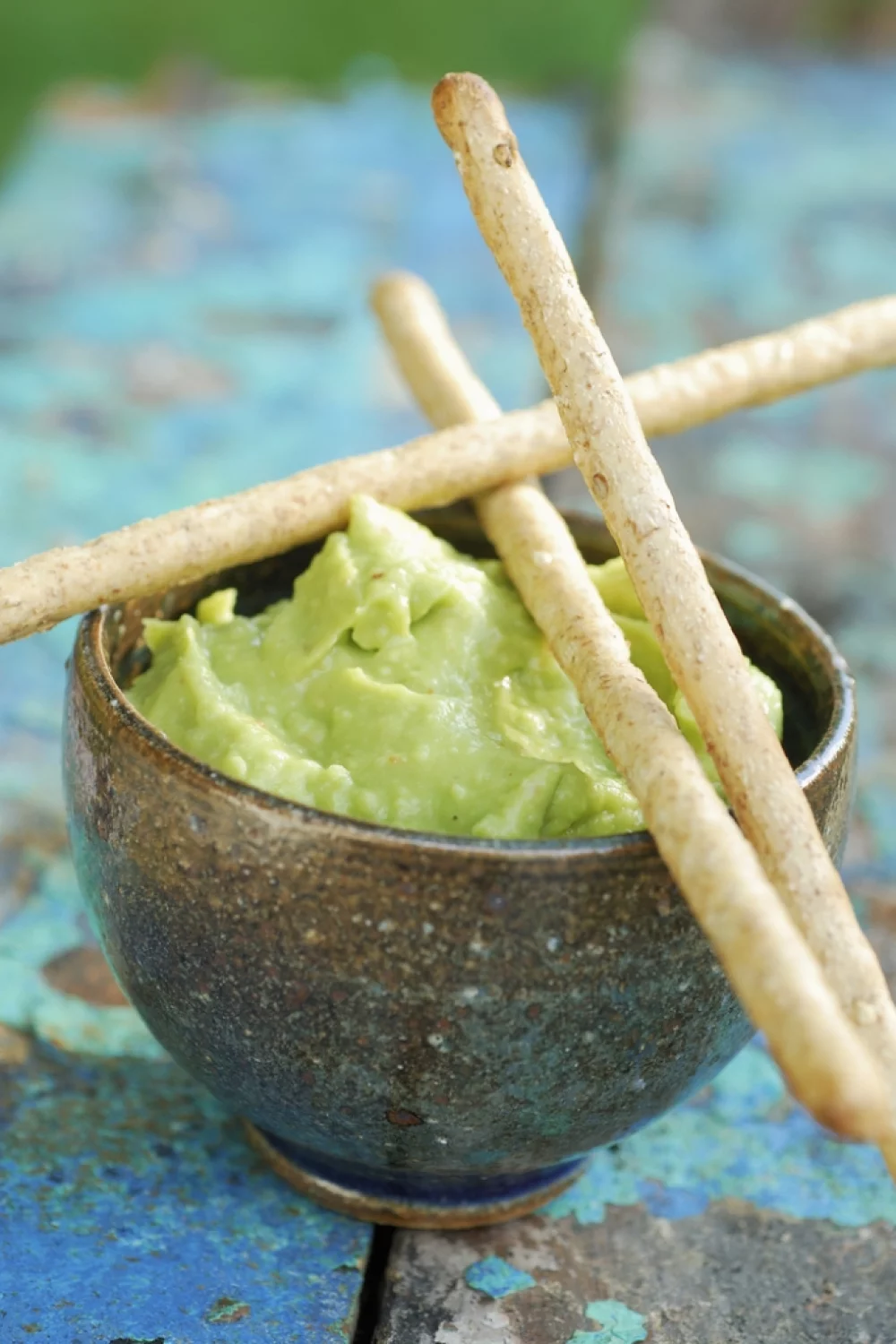 Slaatje met avocadopuree