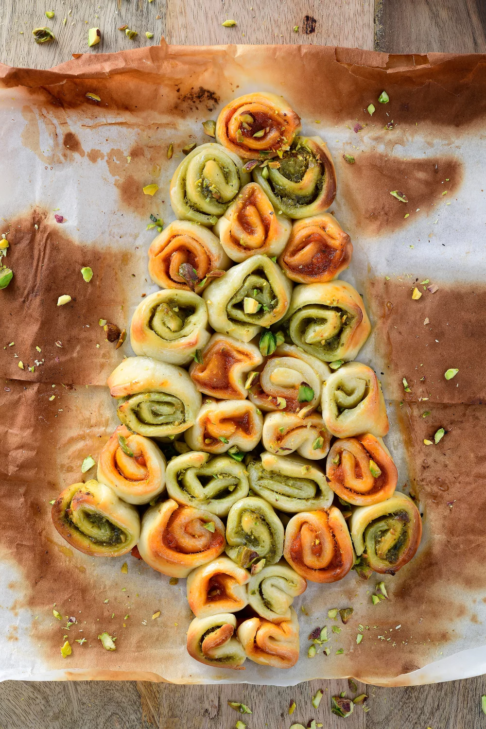 Pizza rolls kerstboom