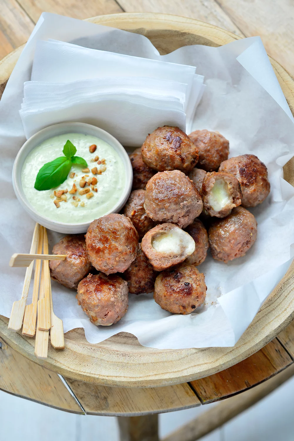 Gevulde gehaktballetjes met mozzarella