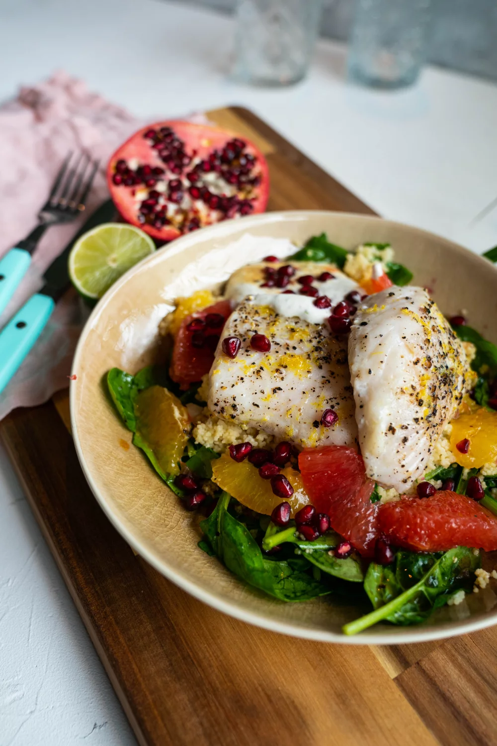 Kabeljauw uit de oven met couscous