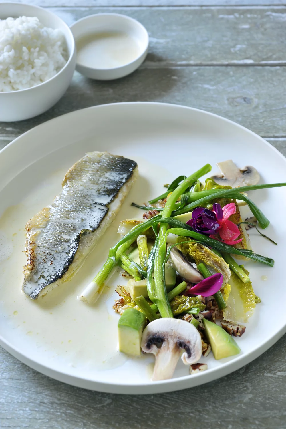 Zeebaars met Thaise saus