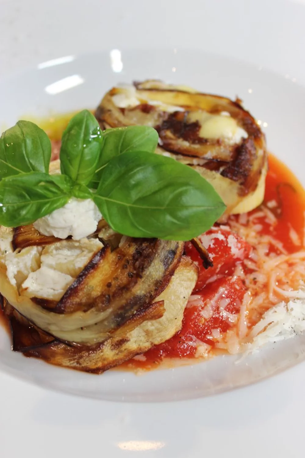 Rigatoni met aubergine en ricotta