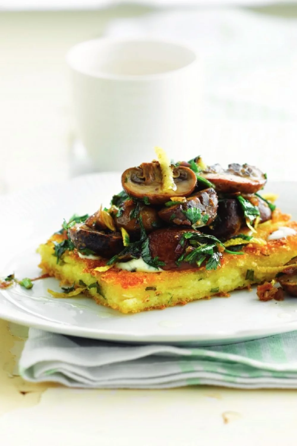 Polentatoast met champignons