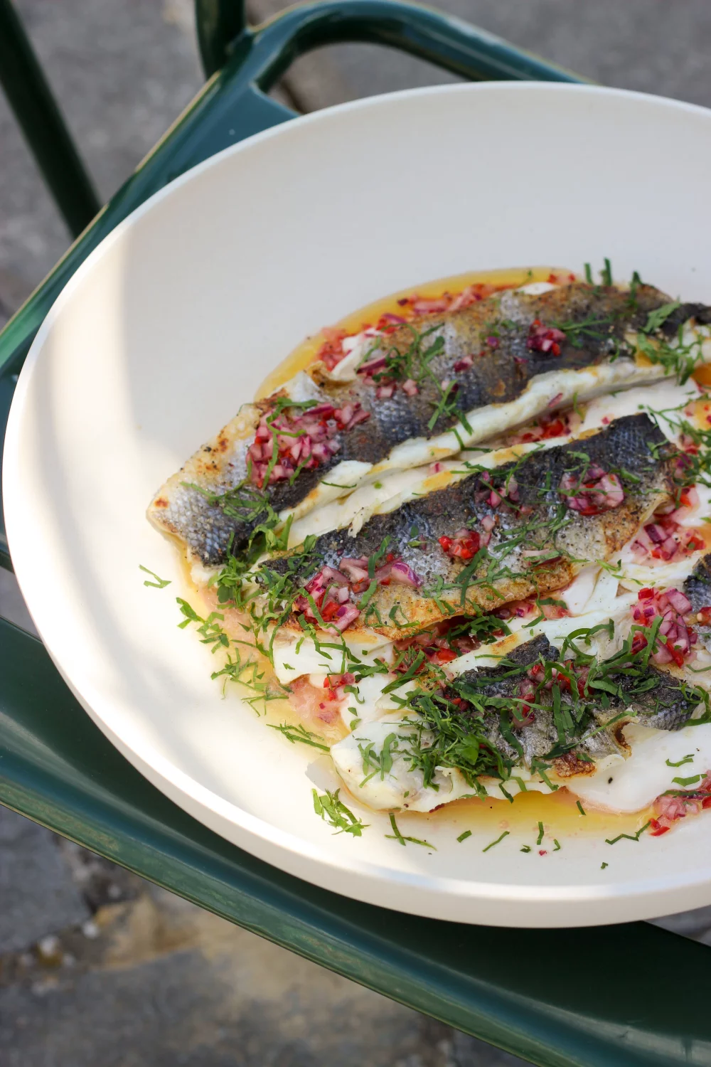 Ceviche van gegrilde zeebaars