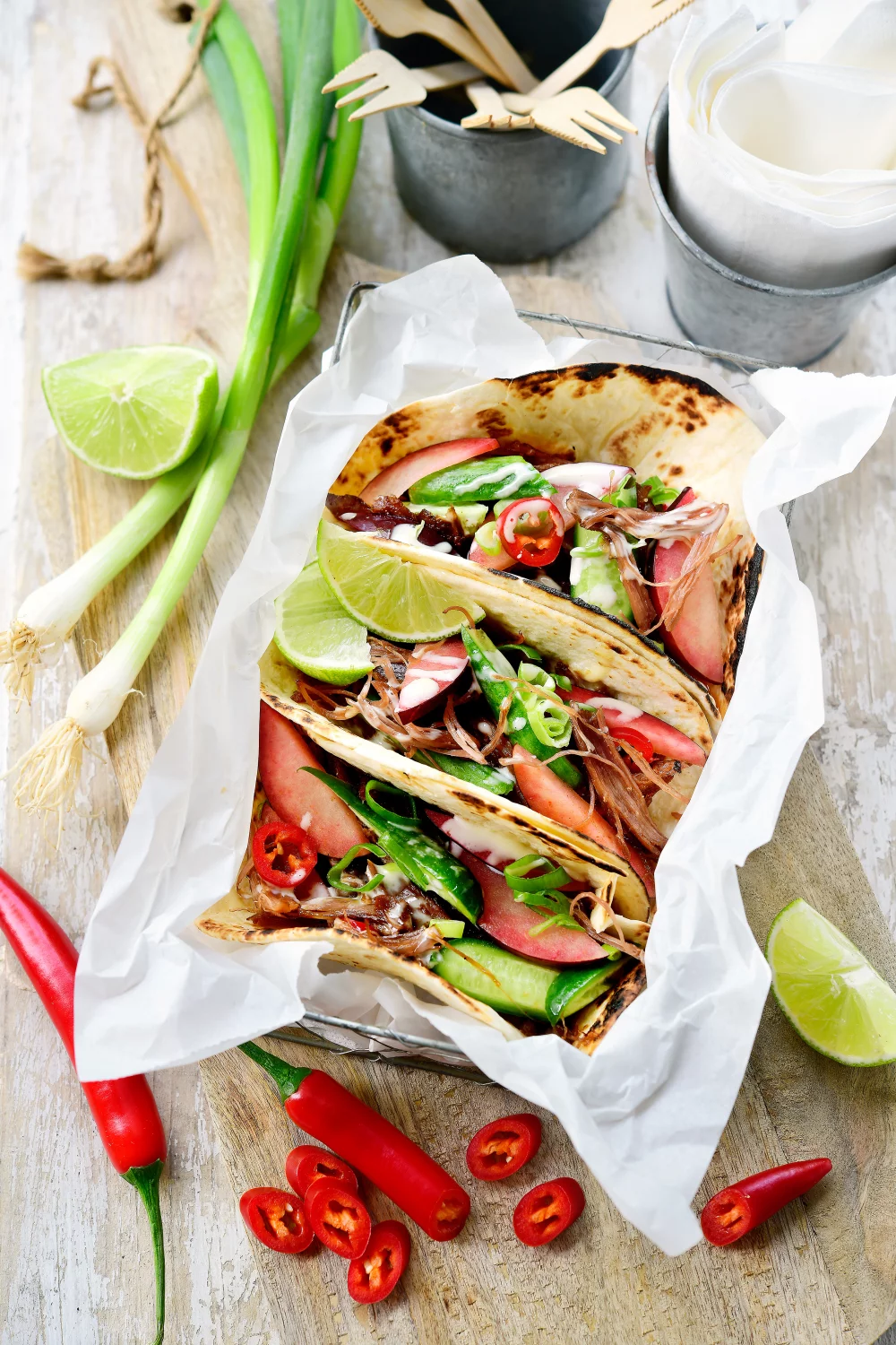 Pulled duck taco’s