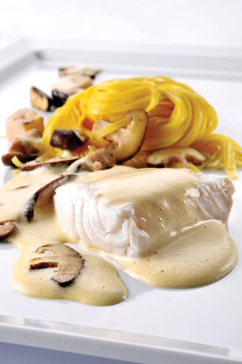 Kabeljauw met tagliatelle