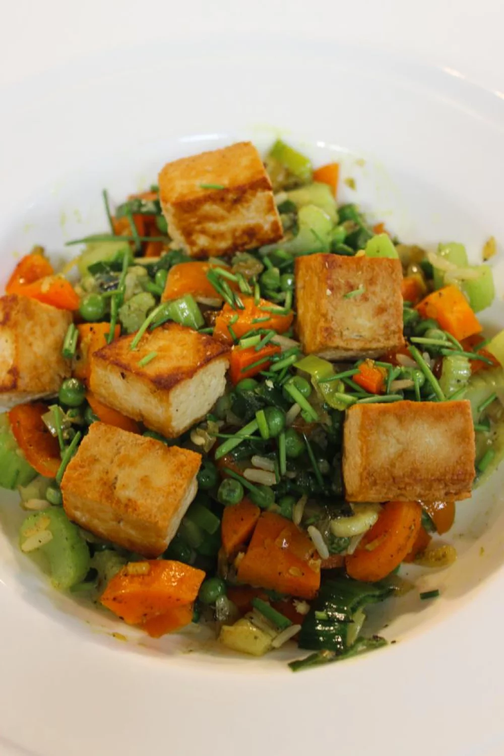 Rijstschotel met tofu en gember