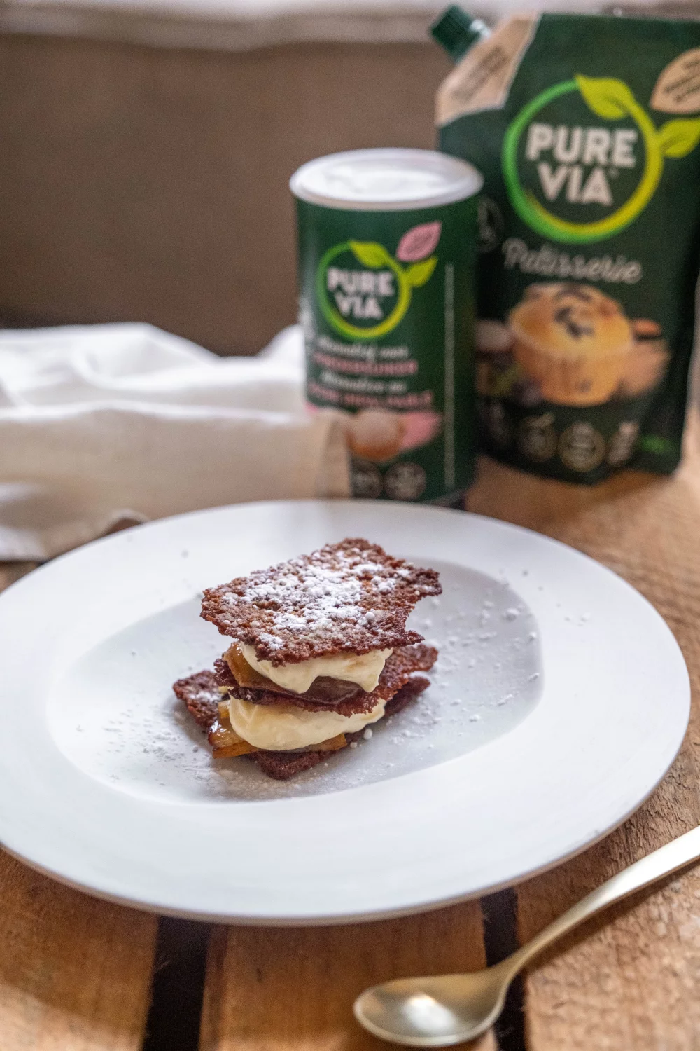 Millefeuille van peperkoek met mascarponemousse en appel