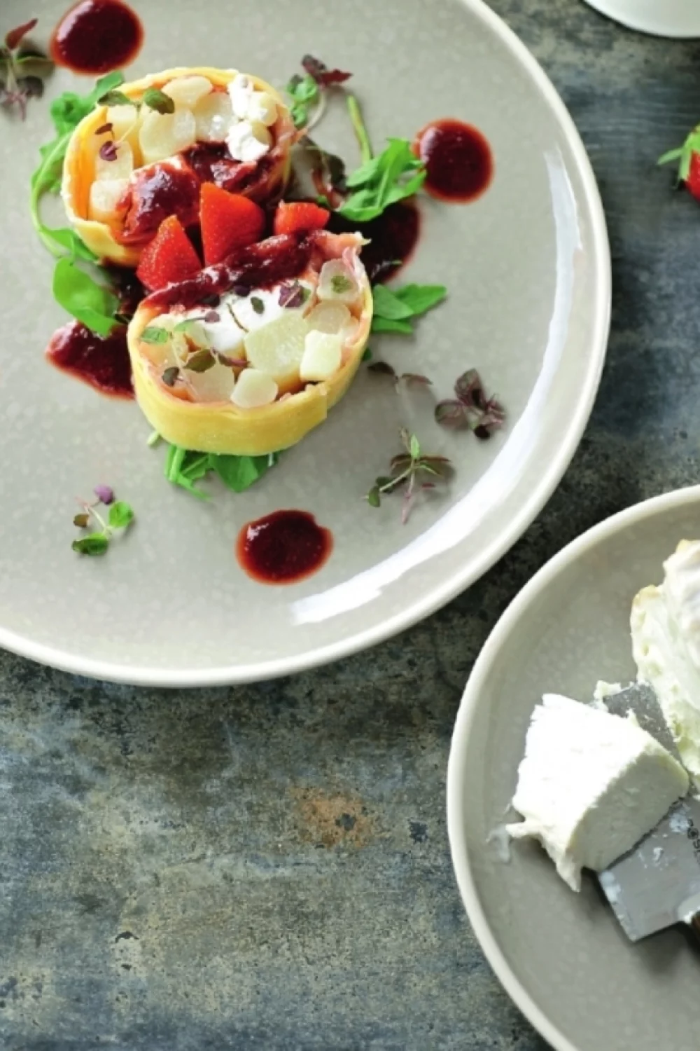 Gevulde pastarol met asperges en geitenkaas