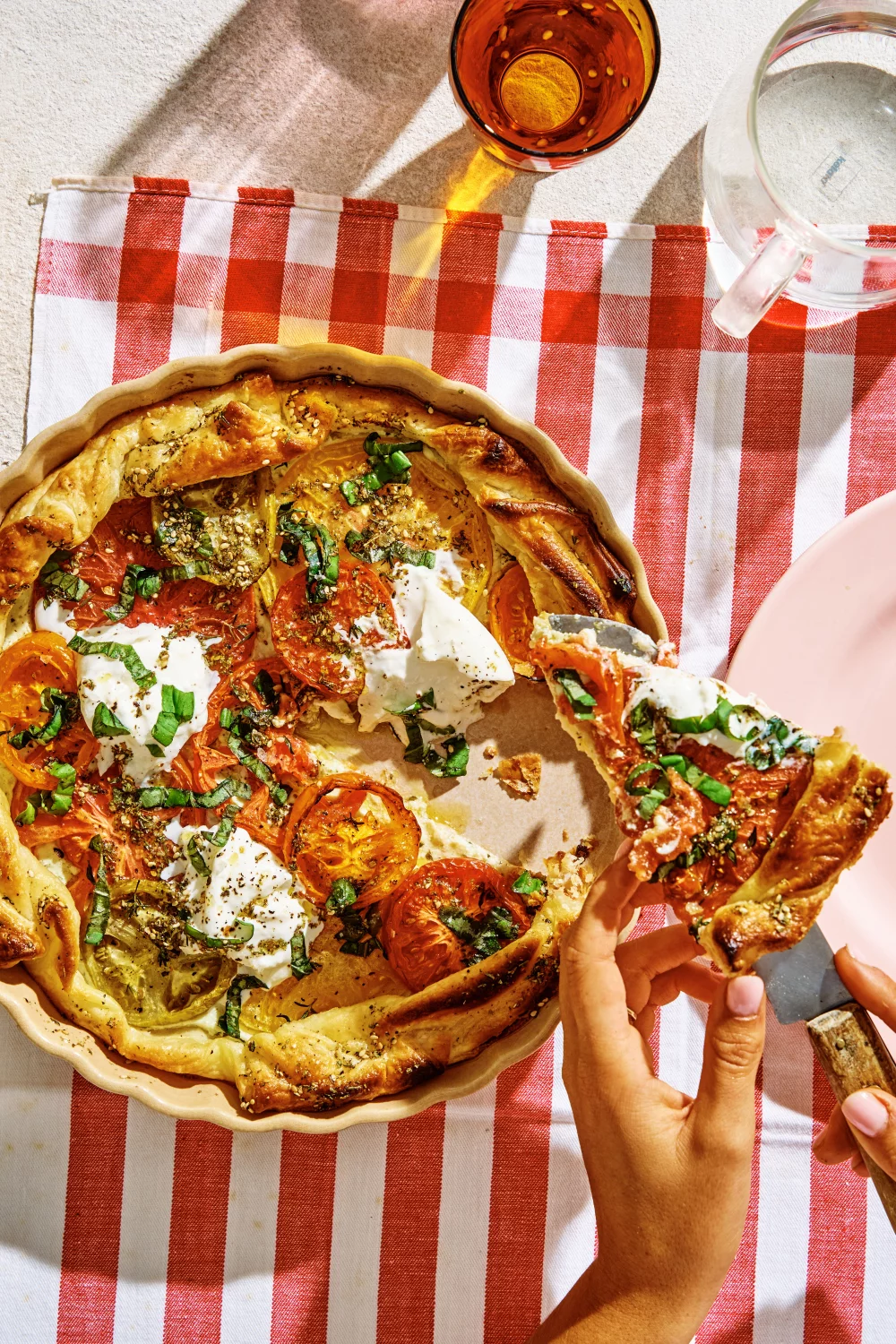 Galette met tomaten, burrata & za’atarolie