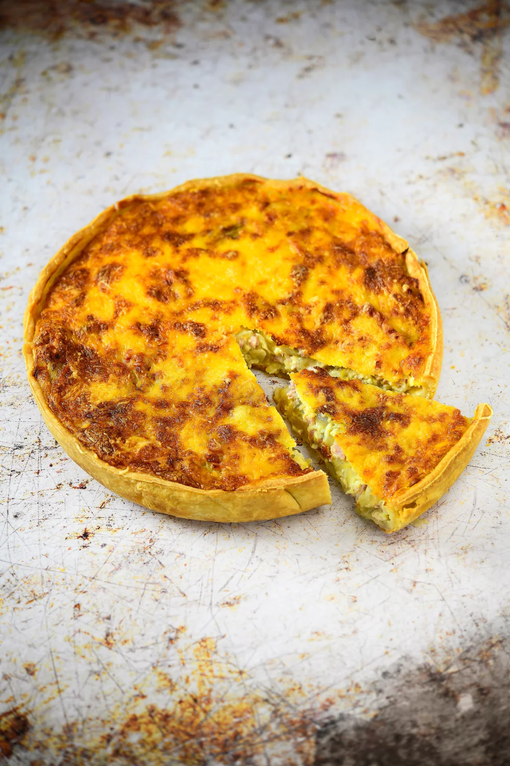 Quiche met witloof, kaas en ham