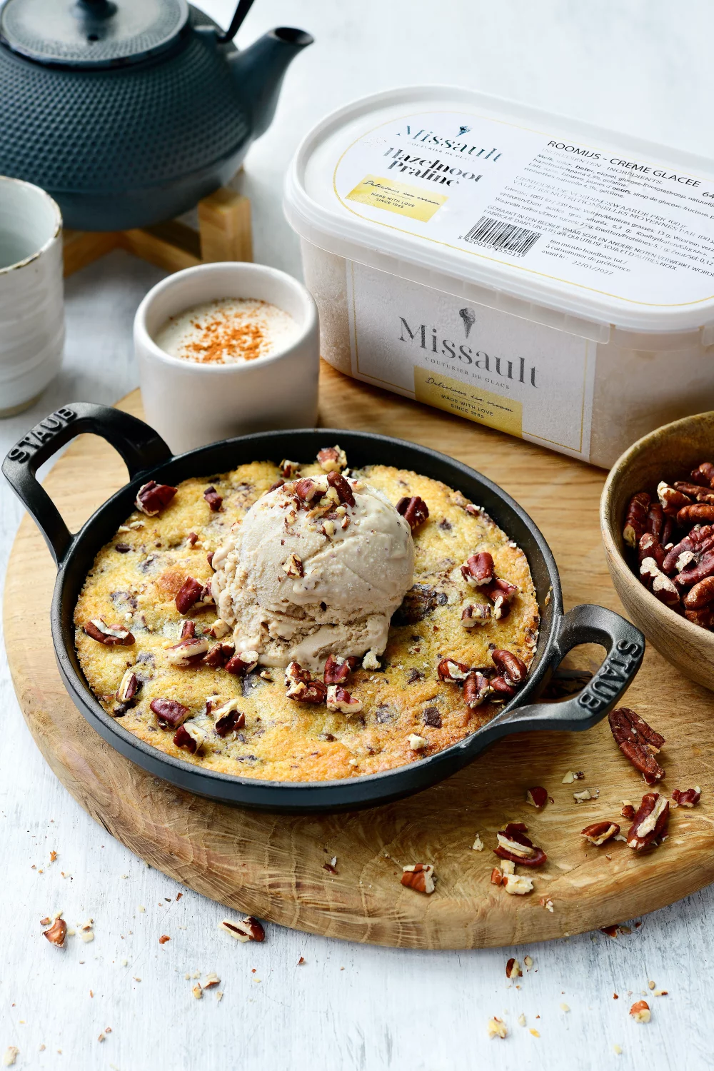 Warme cookie met ijs