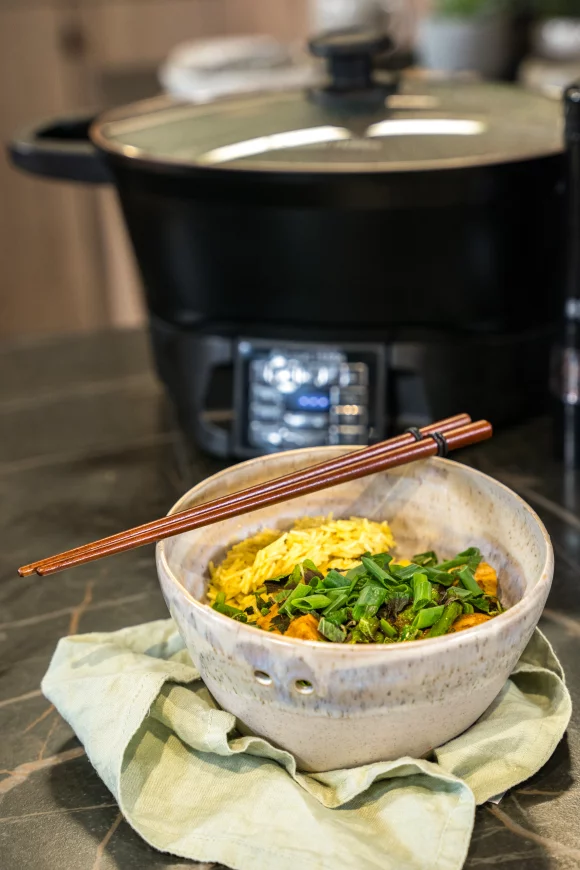 Kokosrijst met quorn en groentjes