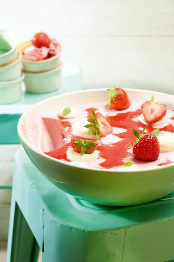 Bavarois van aardbeien