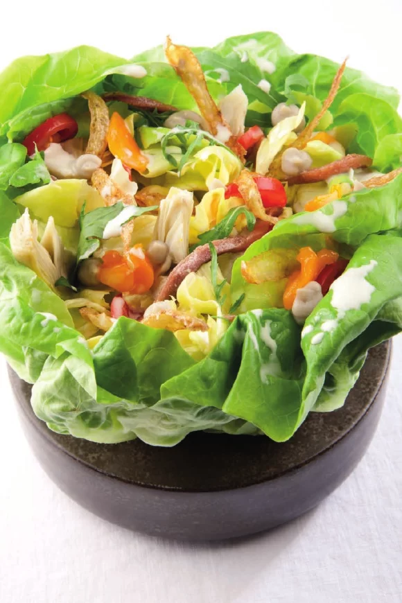 Kropsla met artisjok en een crème van vitello tonato