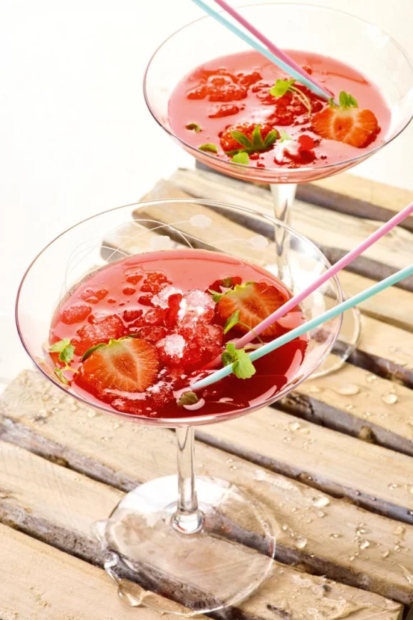 Mocktail met aardbeien