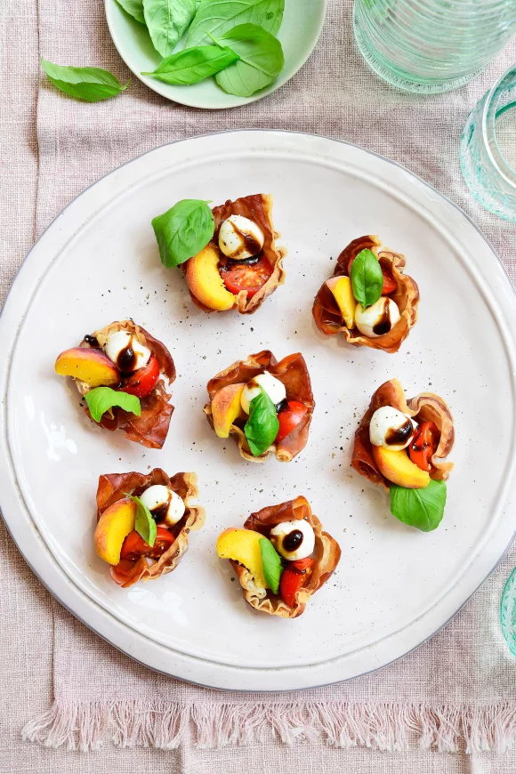 Prosciutto caprese cups