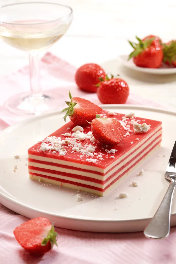 Zoete aardbeienlasagne