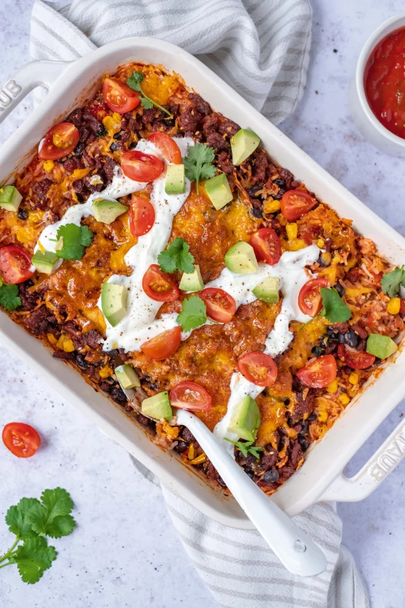 Mexicaanse rijstschotel uit de oven