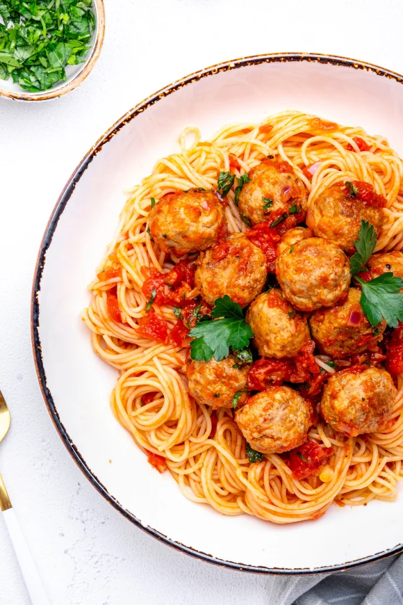 Spaghetti met gehaktballetjes