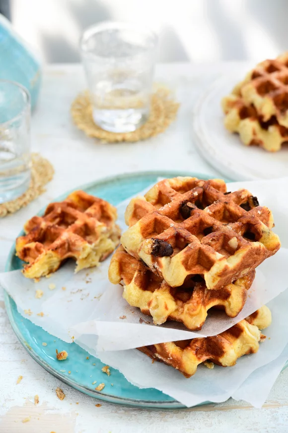 Luikse wafels met chocoladestukjes