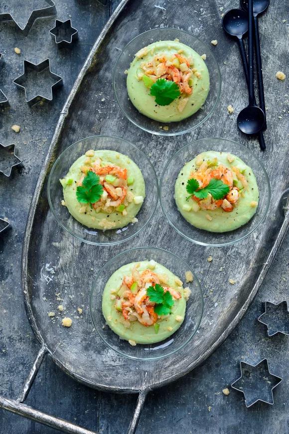 Avocadocrème met rivierkreeftjes