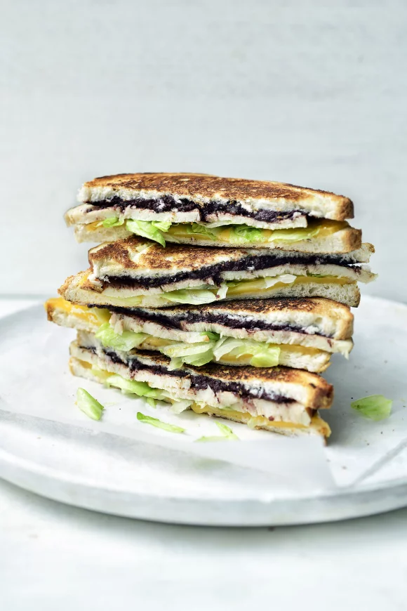 Croque bloedworst met gerookte kip