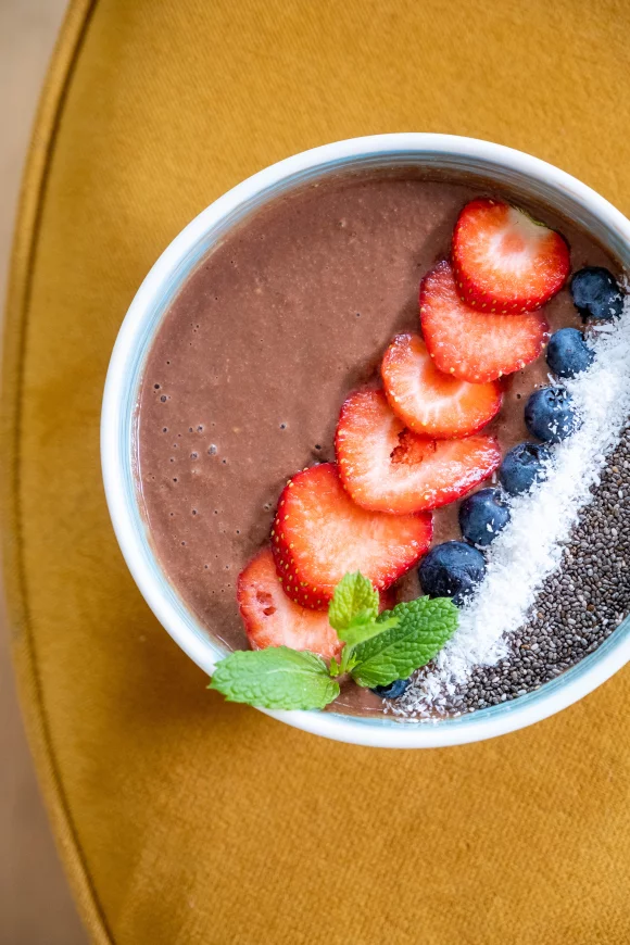 Smoothiebowl met cacao en banaan