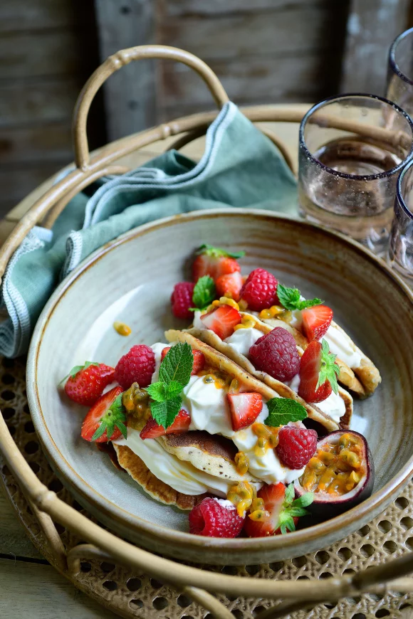 Pancaketaco's met mascarponecrème