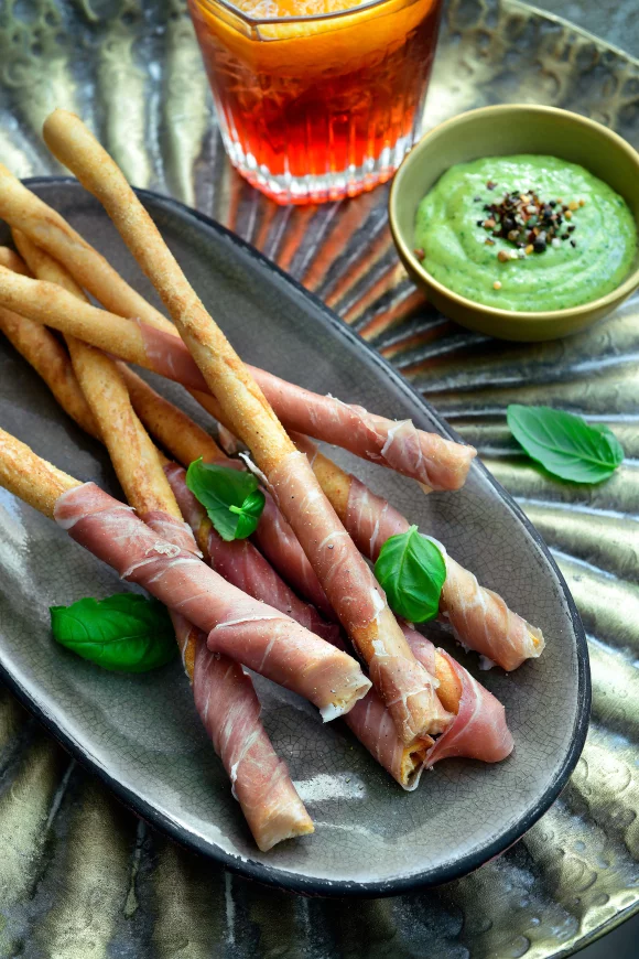 Ham grissini met pestomayonaise