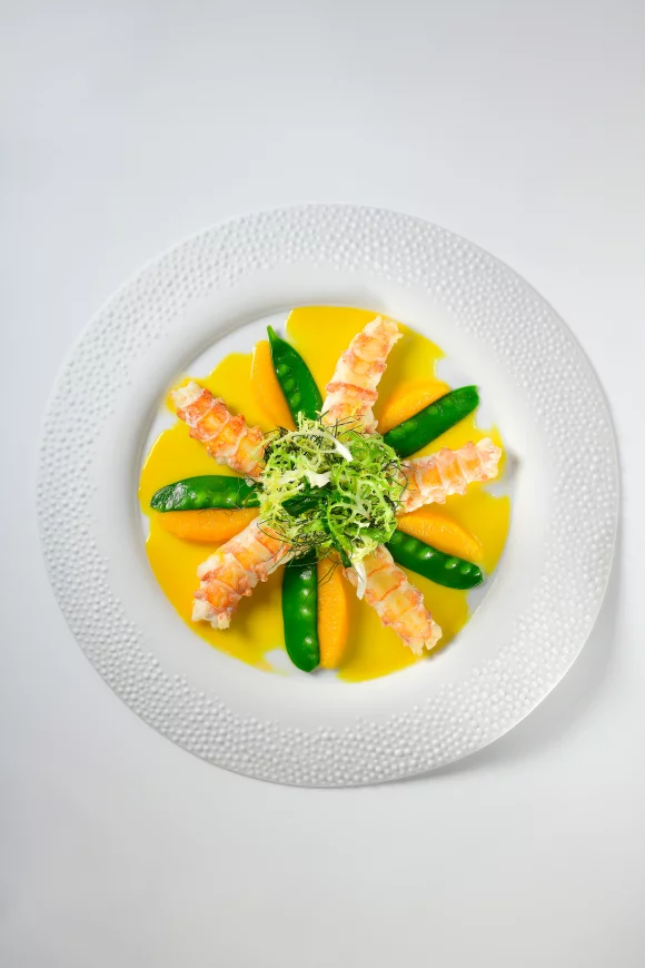 Salade met langoustines en sinaasappel