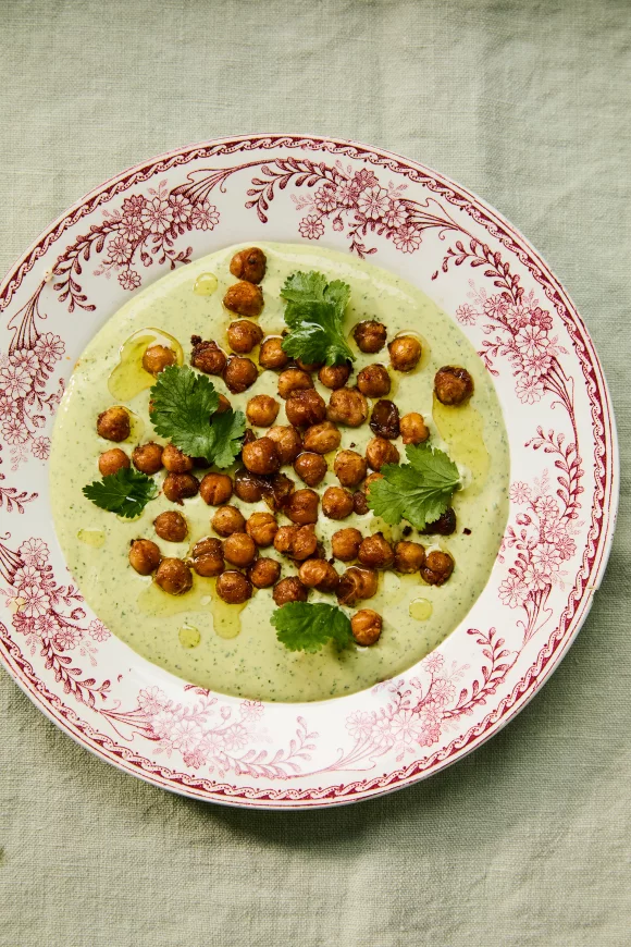 Smoky kikkererwten met koriandertahin