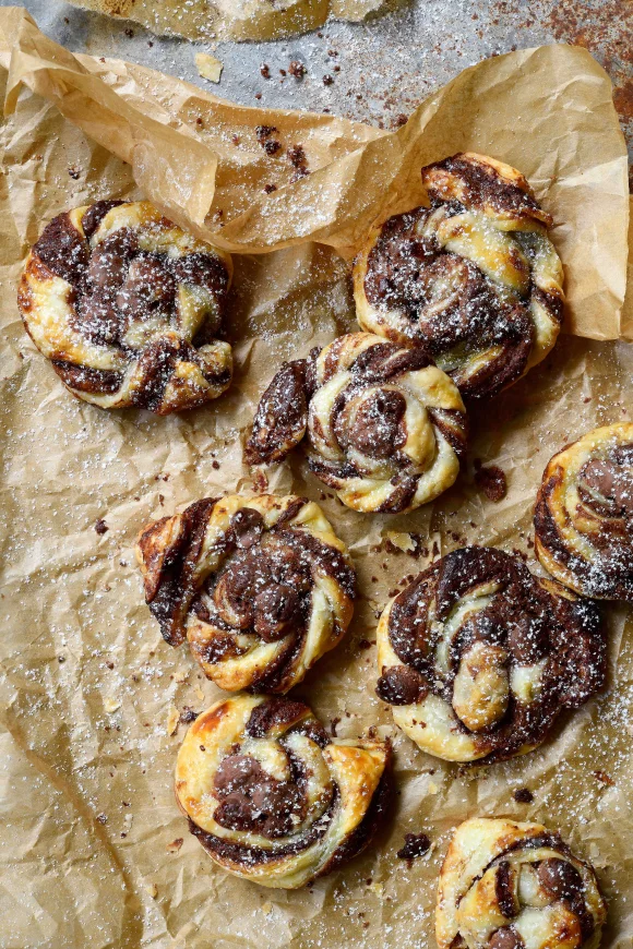 Nutella-kaneel bladerdeegswirls