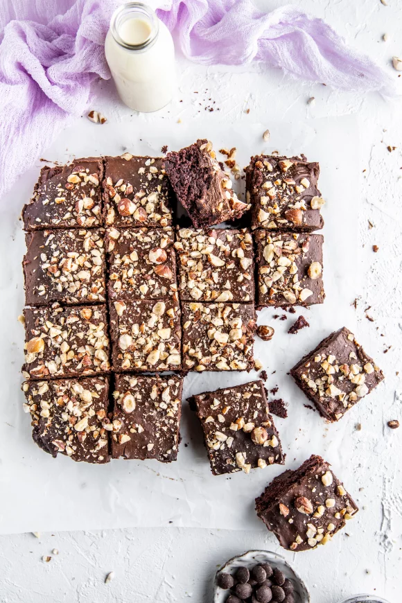 Hazelnootbrownies met champignons