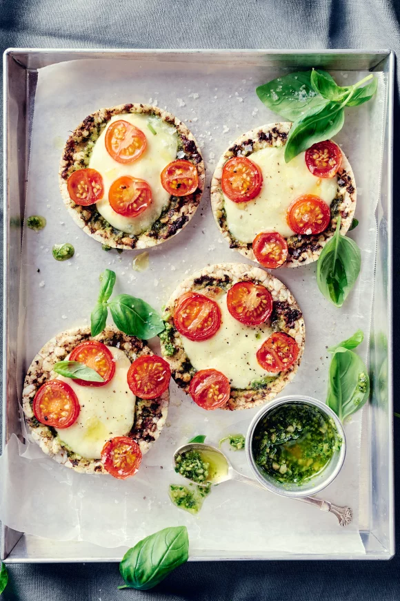 Rijstwafelpizza's