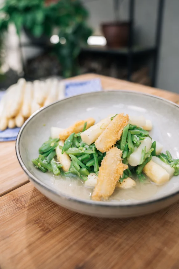 Asperges met snijbonen