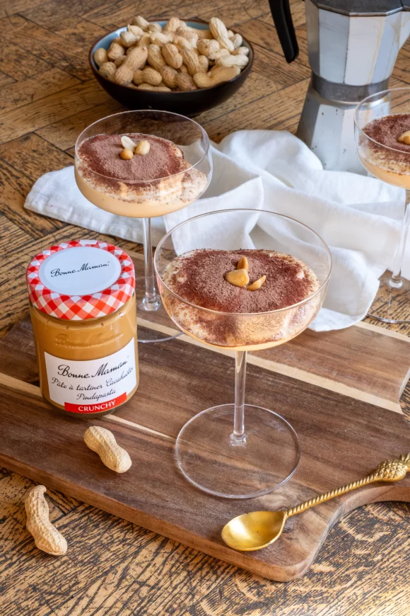 Tiramisu met crunchy pindakaas