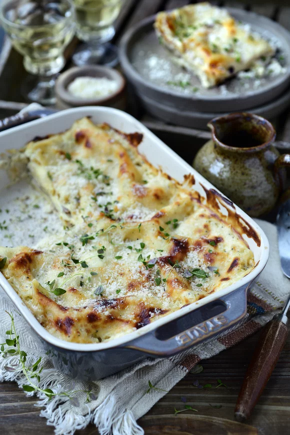 Lasagne met truffel, mascarpone en paddenstoelen