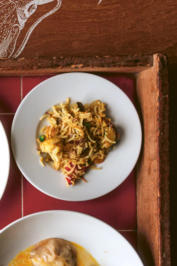 Vegetarische saffraan biryani