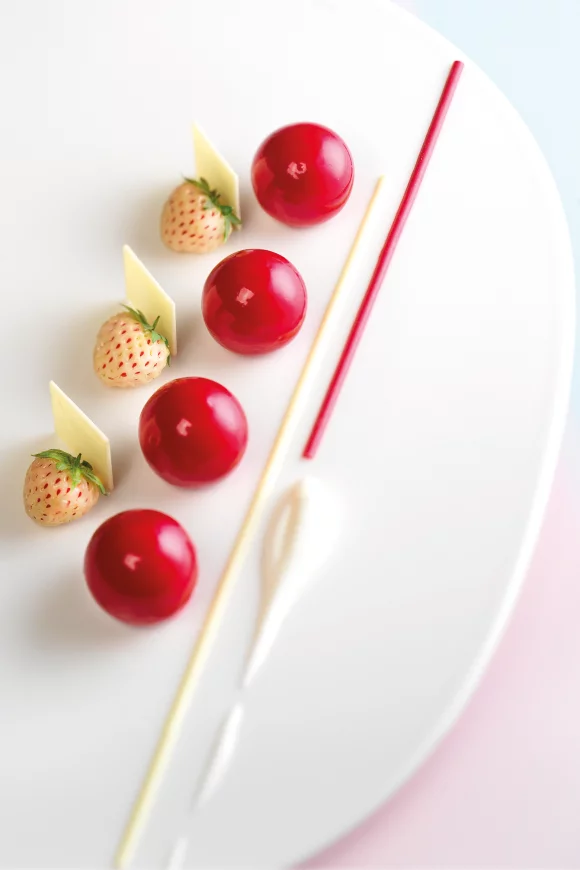 Strawberry red & white