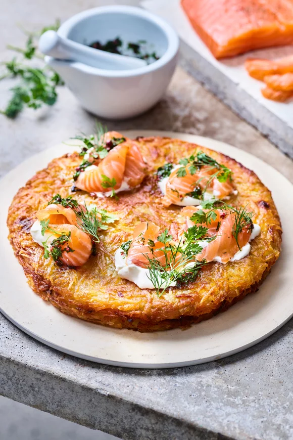 Rösti XXL met gravad lax