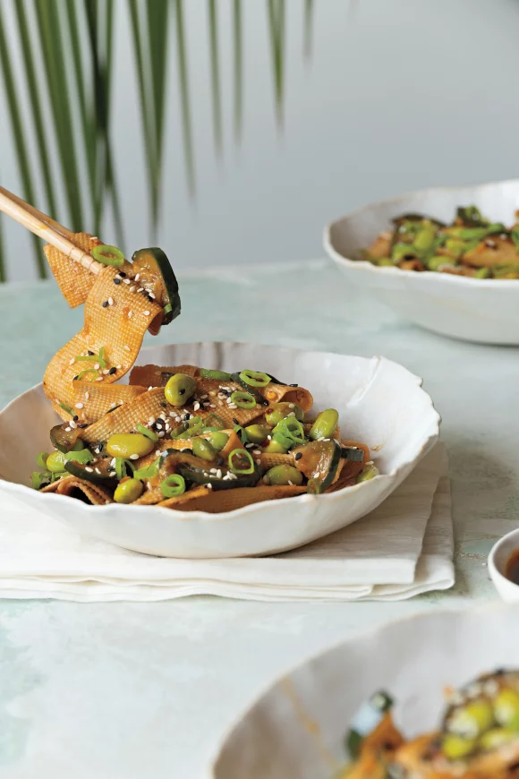 Yubanoedels met crispy chili-olie