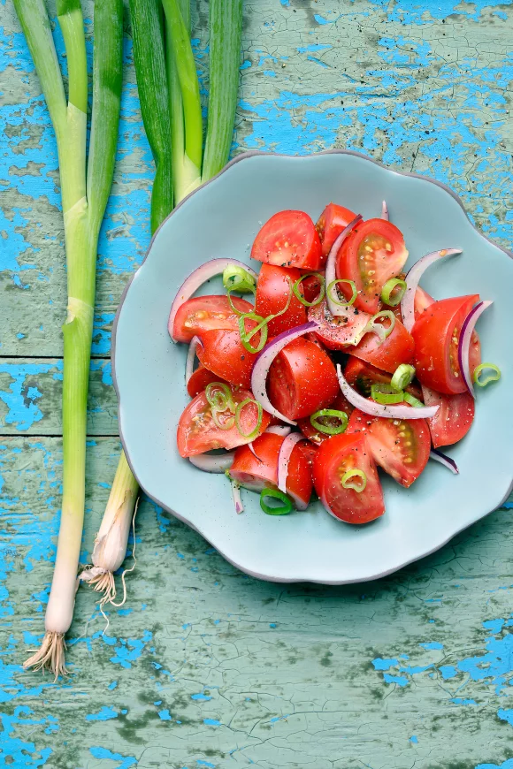 BBQ salades: tomatensalade