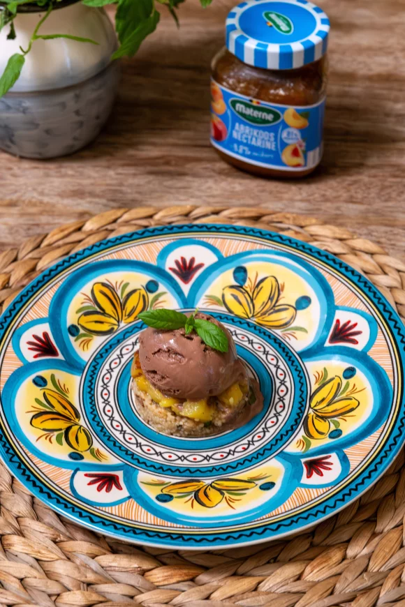 Zoete couscous met chocolade-ijs