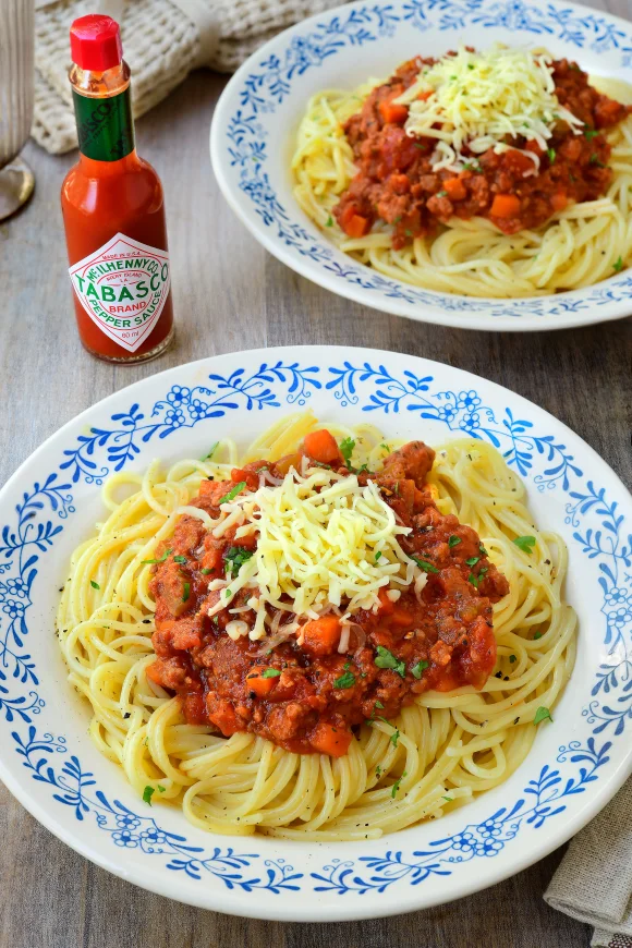 Pittige spaghetti bolognaise